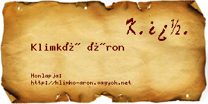 Klimkó Áron névjegykártya